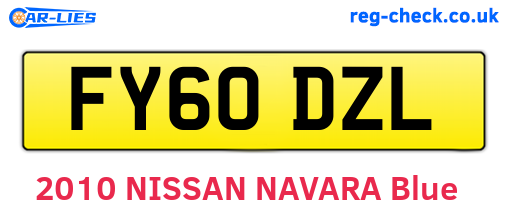 FY60DZL are the vehicle registration plates.