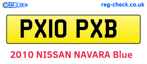PX10PXB are the vehicle registration plates.