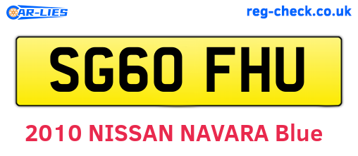 SG60FHU are the vehicle registration plates.