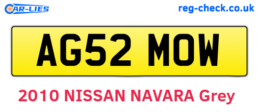 AG52MOW are the vehicle registration plates.