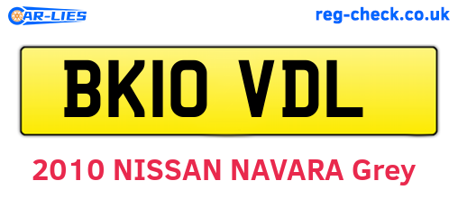 BK10VDL are the vehicle registration plates.