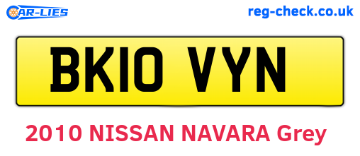 BK10VYN are the vehicle registration plates.