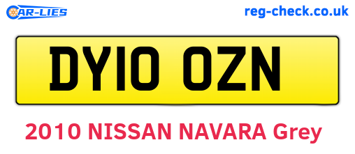 DY10OZN are the vehicle registration plates.