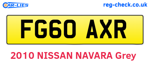 FG60AXR are the vehicle registration plates.