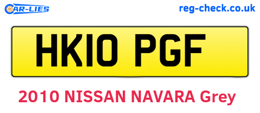 HK10PGF are the vehicle registration plates.