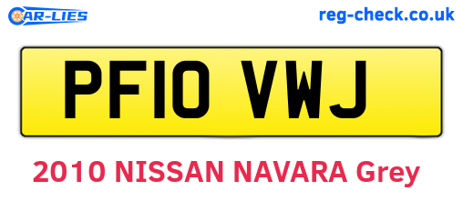 PF10VWJ are the vehicle registration plates.