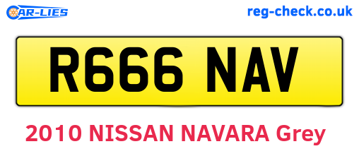 R666NAV are the vehicle registration plates.