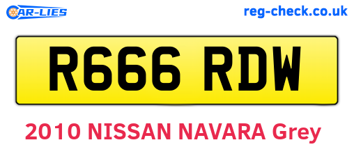 R666RDW are the vehicle registration plates.