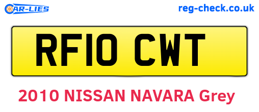 RF10CWT are the vehicle registration plates.