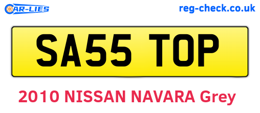 SA55TOP are the vehicle registration plates.