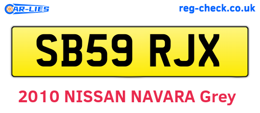SB59RJX are the vehicle registration plates.
