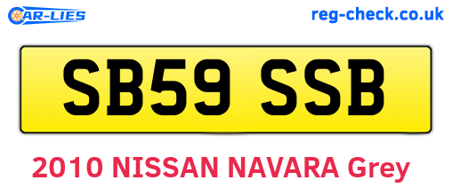 SB59SSB are the vehicle registration plates.