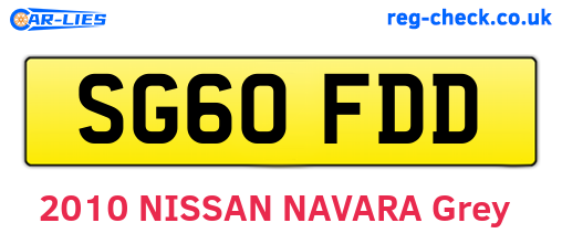 SG60FDD are the vehicle registration plates.