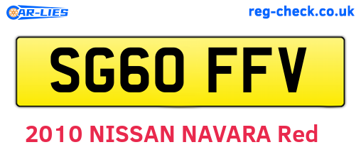 SG60FFV are the vehicle registration plates.