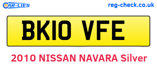 BK10VFE are the vehicle registration plates.