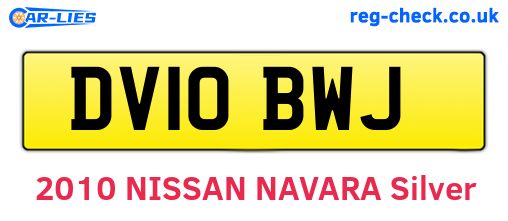DV10BWJ are the vehicle registration plates.