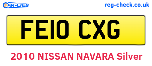 FE10CXG are the vehicle registration plates.