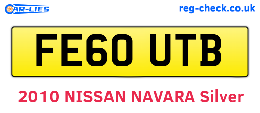 FE60UTB are the vehicle registration plates.