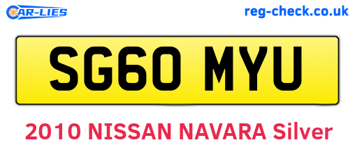 SG60MYU are the vehicle registration plates.