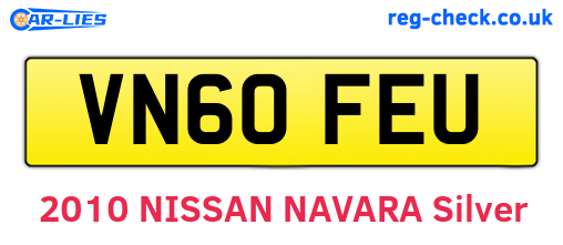 VN60FEU are the vehicle registration plates.
