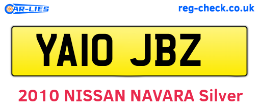 YA10JBZ are the vehicle registration plates.