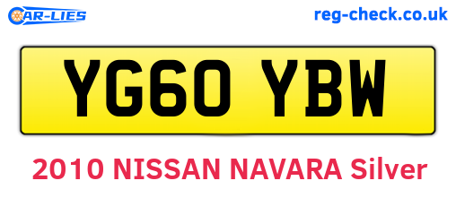 YG60YBW are the vehicle registration plates.
