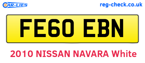 FE60EBN are the vehicle registration plates.