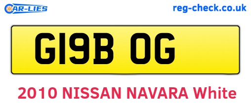 G19BOG are the vehicle registration plates.