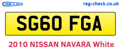 SG60FGA are the vehicle registration plates.