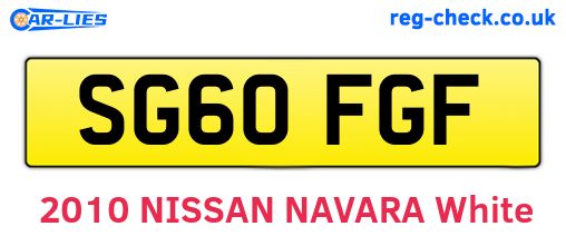 SG60FGF are the vehicle registration plates.