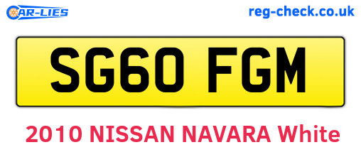 SG60FGM are the vehicle registration plates.