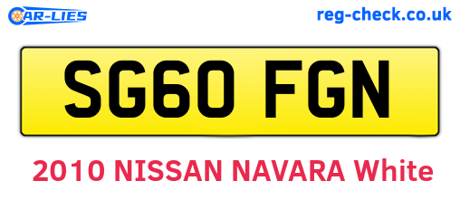 SG60FGN are the vehicle registration plates.
