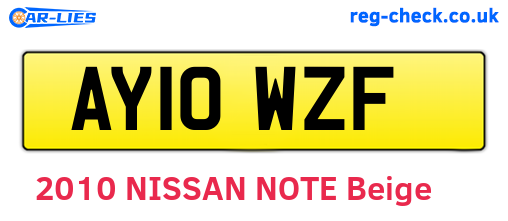 AY10WZF are the vehicle registration plates.