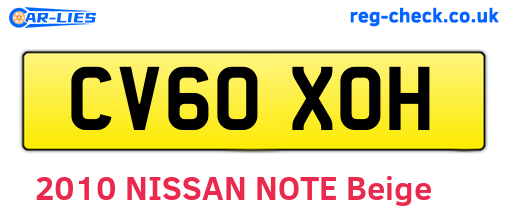 CV60XOH are the vehicle registration plates.