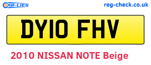 DY10FHV are the vehicle registration plates.
