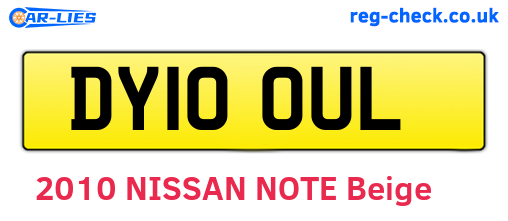 DY10OUL are the vehicle registration plates.