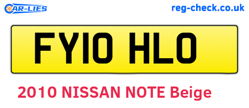 FY10HLO are the vehicle registration plates.