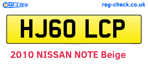HJ60LCP are the vehicle registration plates.
