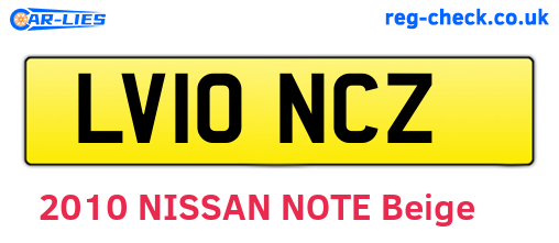 LV10NCZ are the vehicle registration plates.