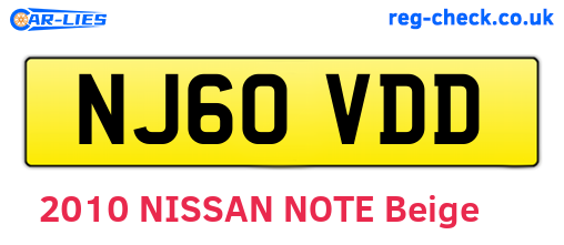 NJ60VDD are the vehicle registration plates.