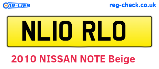NL10RLO are the vehicle registration plates.