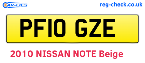 PF10GZE are the vehicle registration plates.