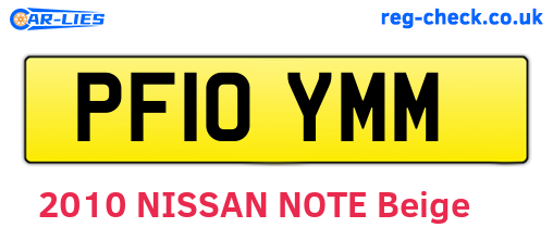 PF10YMM are the vehicle registration plates.