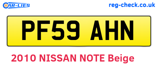 PF59AHN are the vehicle registration plates.