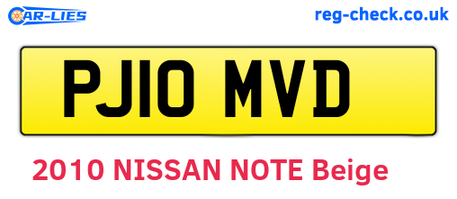 PJ10MVD are the vehicle registration plates.
