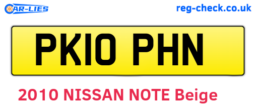 PK10PHN are the vehicle registration plates.