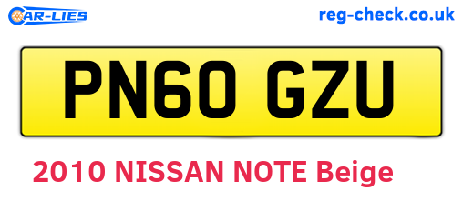 PN60GZU are the vehicle registration plates.