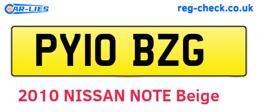 PY10BZG are the vehicle registration plates.