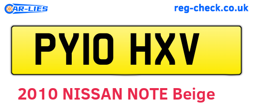 PY10HXV are the vehicle registration plates.