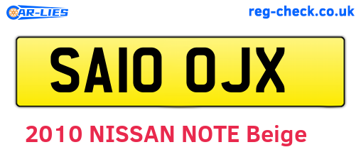 SA10OJX are the vehicle registration plates.